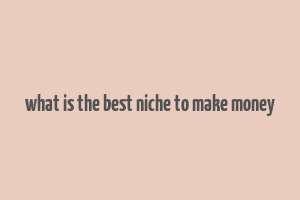 what is the best niche to make money