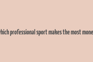 which professional sport makes the most money