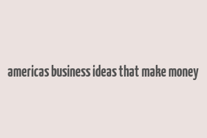 americas business ideas that make money