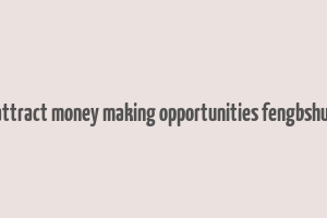 attract money making opportunities fengbshui