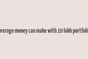 average money can make with 10 lakh portfolio