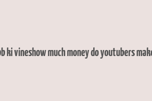 bb ki vineshow much money do youtubers make