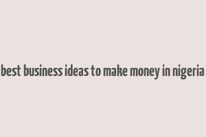 best business ideas to make money in nigeria