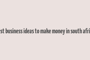 best business ideas to make money in south africa