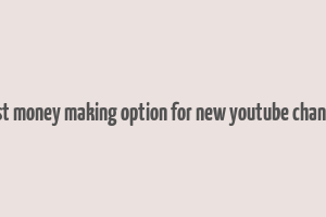 best money making option for new youtube channel