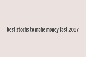 best stocks to make money fast 2017