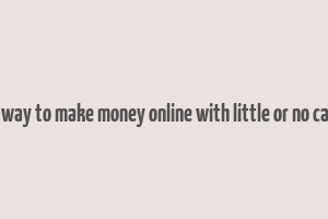 best way to make money online with little or no capital