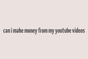 can i make money from my youtube videos