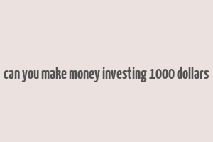 can you make money investing 1000 dollars