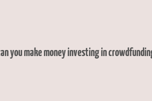 can you make money investing in crowdfunding