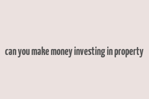 can you make money investing in property