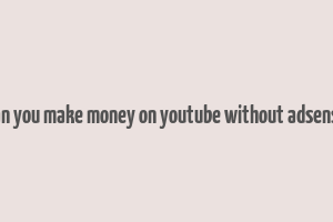 can you make money on youtube without adsense