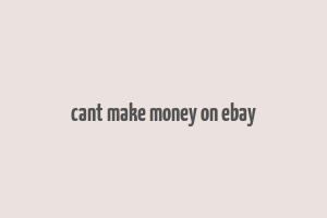 cant make money on ebay