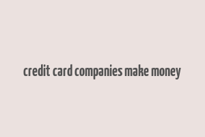 credit card companies make money