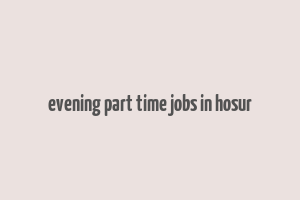 evening part time jobs in hosur