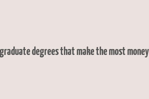 graduate degrees that make the most money