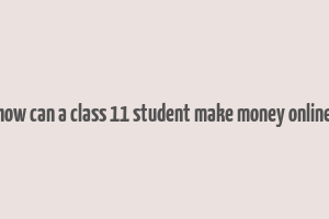 how can a class 11 student make money online