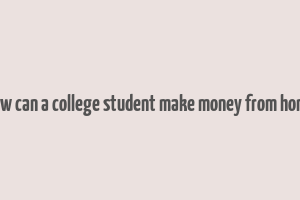 how can a college student make money from home