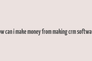 how can i make money from making crm software