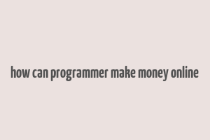 how can programmer make money online