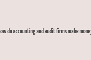 how do accounting and audit firms make money