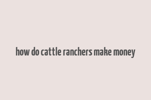 how do cattle ranchers make money