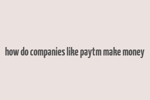 how do companies like paytm make money