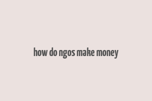 how do ngos make money