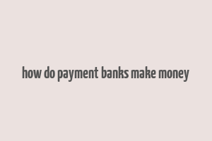 how do payment banks make money