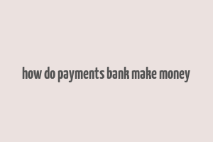 how do payments bank make money