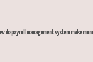 how do payroll management system make money