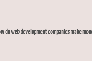 how do web development companies make money