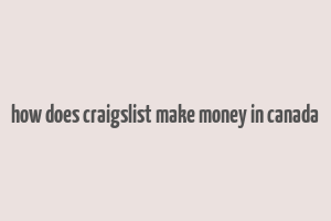 how does craigslist make money in canada