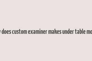 how does custom examiner makes under table money