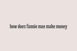 how does fannie mae make money