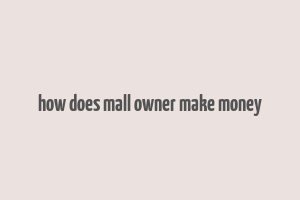 how does mall owner make money