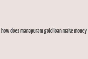 how does manapuram gold loan make money