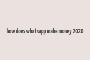 how does whatsapp make money 2020