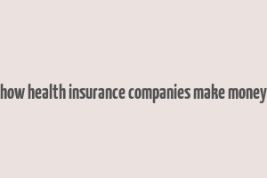 how health insurance companies make money