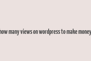 how many views on wordpress to make money