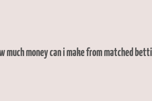 how much money can i make from matched betting