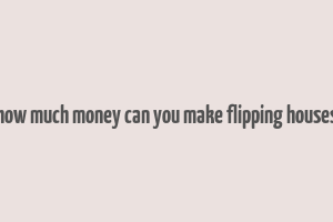 how much money can you make flipping houses