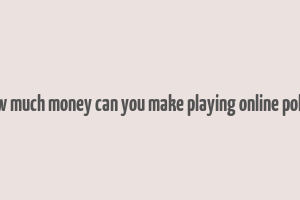 how much money can you make playing online poker