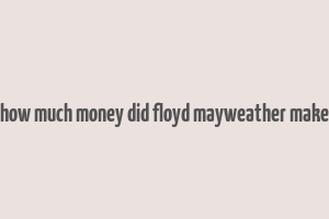 how much money did floyd mayweather make