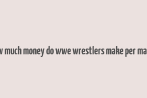 how much money do wwe wrestlers make per match