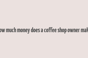 how much money does a coffee shop owner make