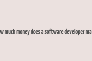 how much money does a software developer make