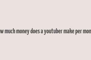 how much money does a youtuber make per month