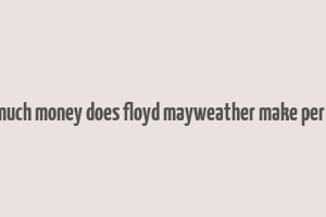 how much money does floyd mayweather make per fight