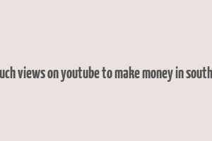 how much views on youtube to make money in south africa